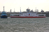Red Funnel Ferry and Tug