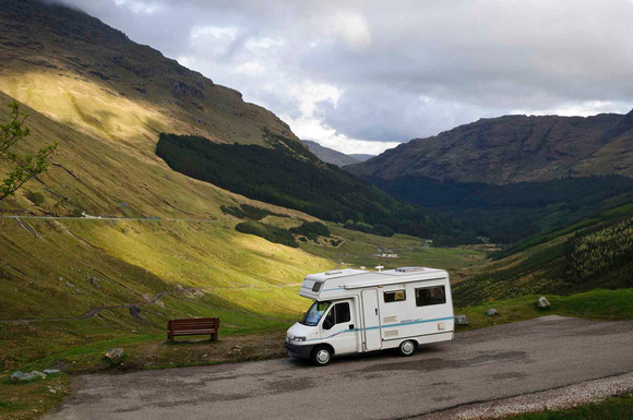 Motorhome Peugeot Windfall Autohome Equipe Rest & Be Thankful Scotland